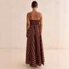 Striped Sleeveless Backless Camisole Dress - Fresh & Casual, Wide Hem (2026).