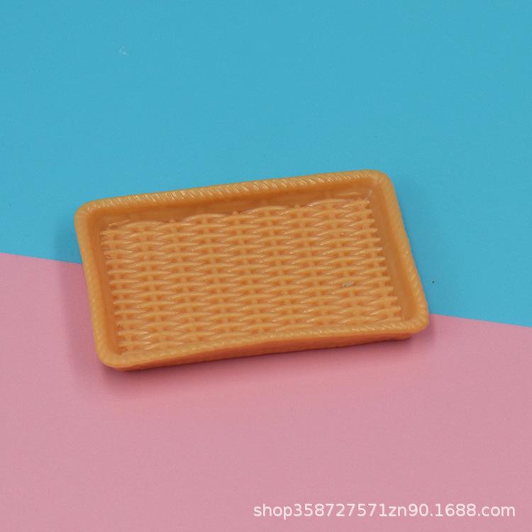 Doll House Simulation Mini Rattan Plate Pastry Plate Dessert Plate Accessories Mini Food Play Tableware Play House Small Toys