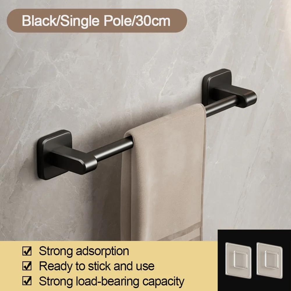 Superior Quality Aluminum Towel Rack Wall Mounted 30CM/40CM Towel Storage Hanger Paste Strong Load-bearing Bathroom Organizer