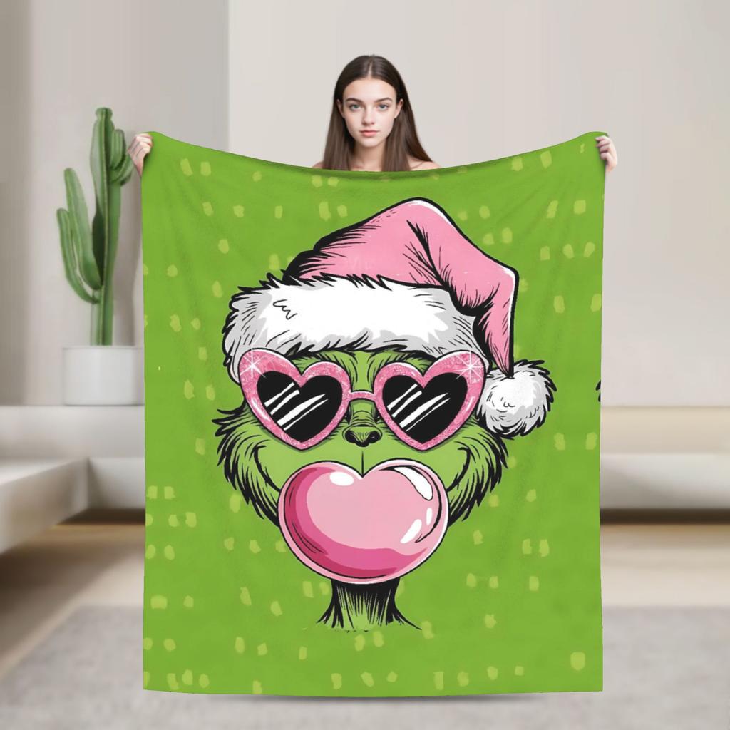 G-Grinchs Weihnachtsplaid Reisebüro Flanell Bettwäsche Überwürfe Für Schlafzimmer Super Weich Individuelle Qualität Tagesdecke Geschenkidee