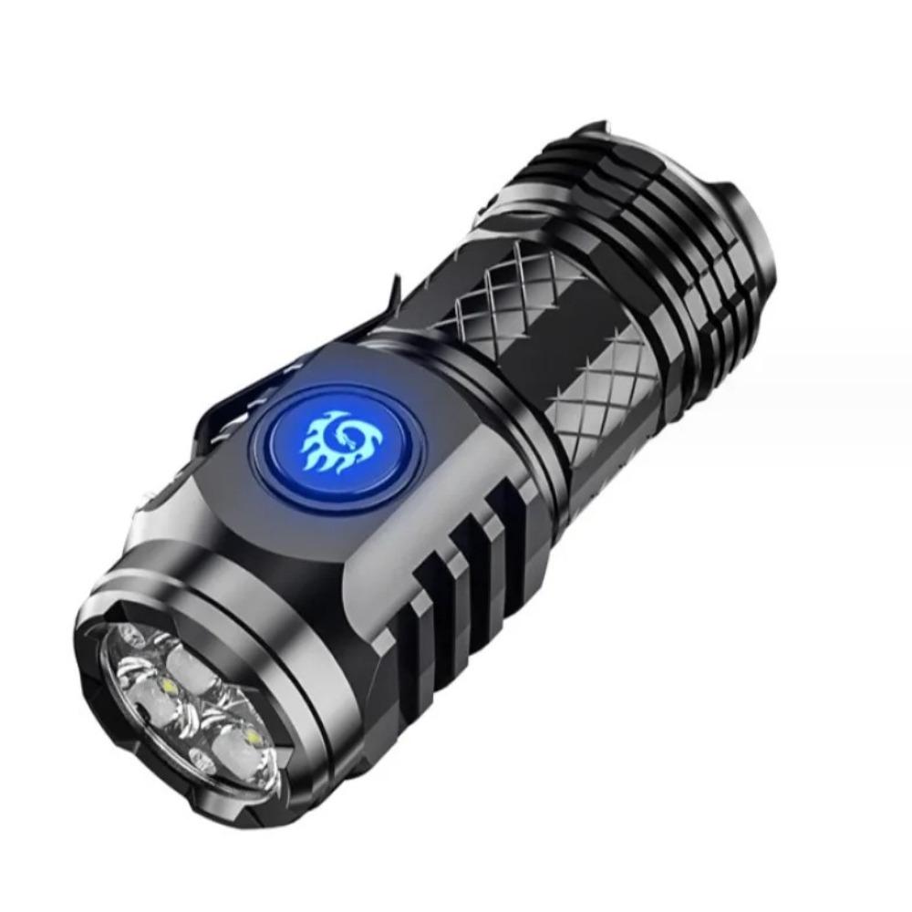 Portable Mini LED Flashlight Powerful 3*Wick Small Pocket Torch Rechargeable Strong Light Lantern Super Bright Cap Clip Lamp