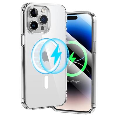 Pro iPhone 15 Pro Max Pouzdro na mobilní telefon Průhledný design Magnetický kroužek Akryl+TPU Kryt na telefon Kompatibilní s MagSafe