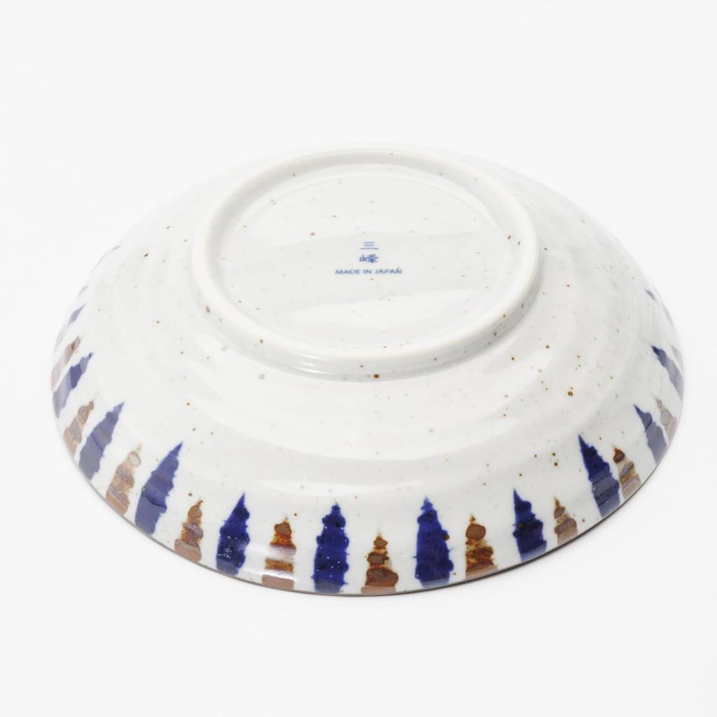 Mino ware dinnerware set of including a shallow a deep and a approximately 21cm in microwave and dishwasher made in product number 564608 "Fuchi