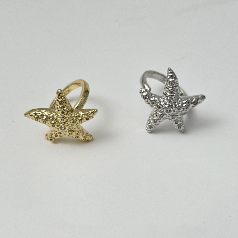 Jewelry Accessories Metal Starfish Ring Korean Style Vintage Finger Buckle  Gift