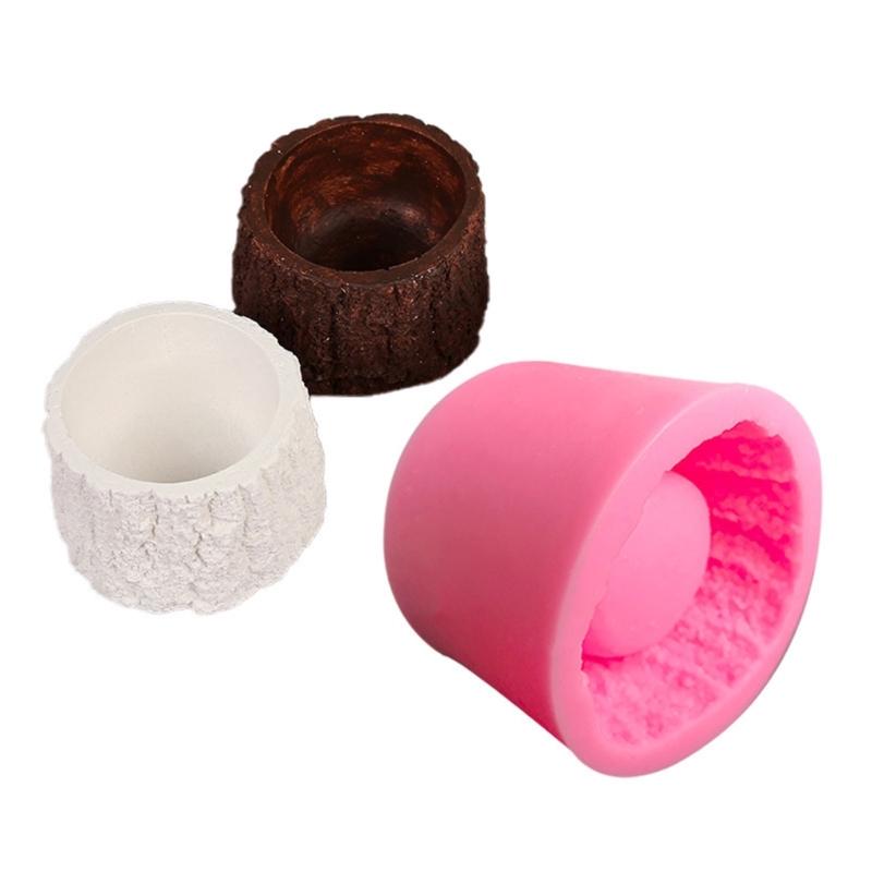 Silikon-Blumentopfform in Baumstumpfform, hitzebeständiges, lebensmittelechtes Silikon, ideal für Kerzen, Seife, Schokolade und Kuchen.
