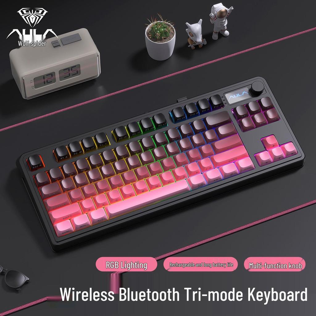 S3187 Bluetooth & Wired Quiet Mechanical-Like Keyboard for Laptop/Desktop