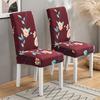 Wine Red Printed Chair Cover Vibrant Colors Stain-Resistant Dust-Proof Seat Cover Minimalist Fashion Hotel Home Chair Protector