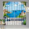 2 Panels Seaside Tropical Scenery Curtains Rod Pocket Curtain Suitable For Villa Resorts Farmhouse Living Room Bedroom Offices
