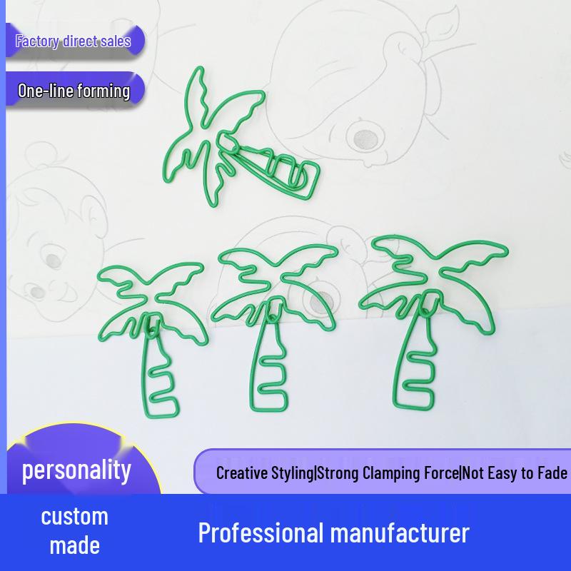 

Green Multi-functional Coconut Tree Paperclip - Colorful Fruit Clip 40x30 mm зелёный