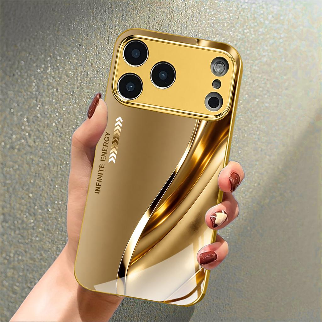 Sleek Gold Infinite Energy Cover For Iphone 17 Case Fashion Phone Cases Glass Phone Case for iPhone 17 16 15 14 13 12pm Pro Plus
