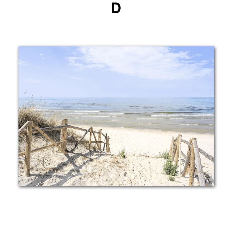 Ocean Beach Car Palm Tree Bird Seascape Wall Art Canvas Painting Nordic Posters And Prints Wall Pictures For Living Room Decor