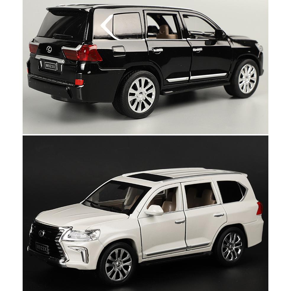 1/24 skala Lexus LX570 odlany model samochodu zabawka, wycofać pojazd zabawkowy z dźwiękiem i światłem dla dzieci maluch chłopcy dziewczęta kolekcja prezentów