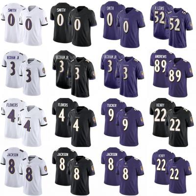Ravens Football Jersey Embroidered Team Apparel Men 8 JACKSON 0 22 HENRY 3