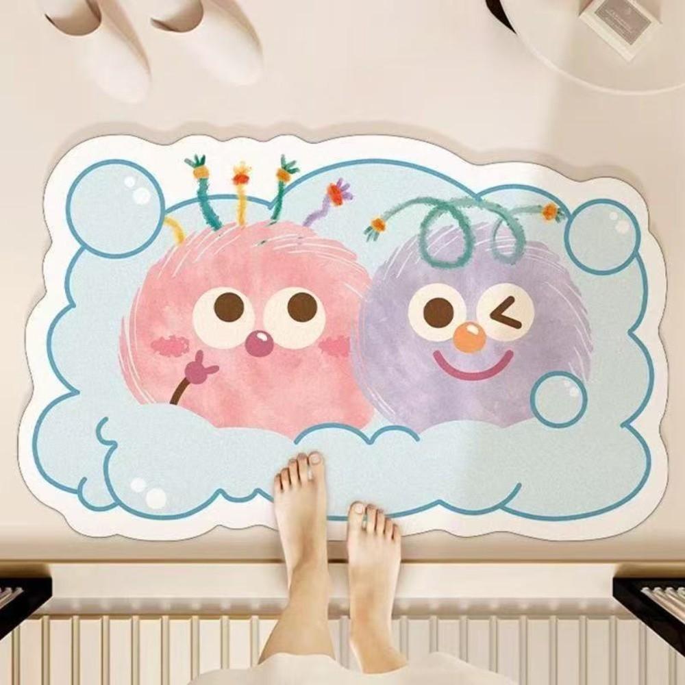

Cartoon Design Diatom Mud Mat Quick Dry Non-Slip Foot Pad Cute Bathroom Mat Home Decoration D