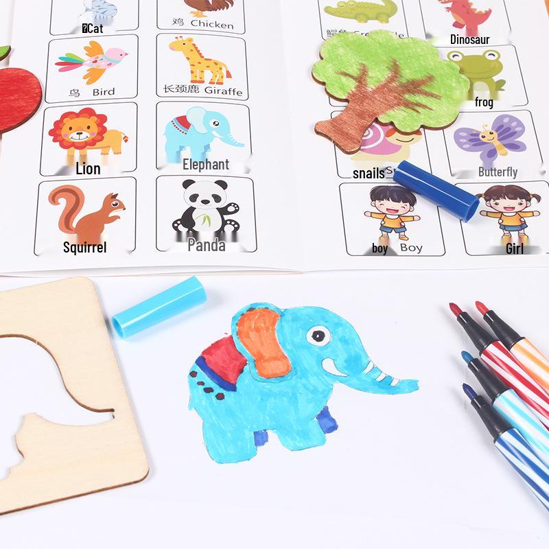 Kindergarten & Primary Drawing Tool Set: Beginner Doodle & Painting Templates for Boys & Girls