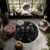 Viking Warrior pattern round rug,Carpet Rug for Living Room Bedroom Playroom ,Non-slip Floor Mat,Holiday Gifts and Birthday Gifts.
