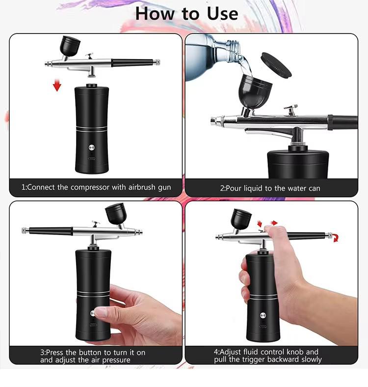 High-Pressure Nano Oxygen Injector & Airbrush Hydration Instrument for Beauty & Nail Art