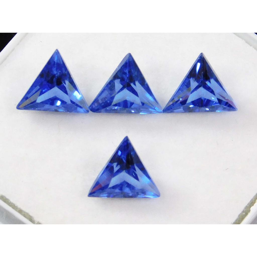 Ring Size Natural Blue Sapphire Trillion Cut 6 PCS CERTIFIED Loose Gemstone Lot MULTTIQ116