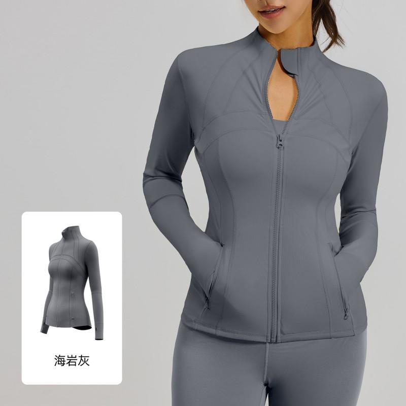 Womens Long Sleeve Athletic Zip-Up Top Breathable Stretch Fitness Jacket Running Yoga Gym Workout