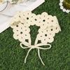 Elegant French Knitted Headband Retro Countryside Style Crochet Flower Hair Band Bohemian Pastoral Women Hair Scarf Children
