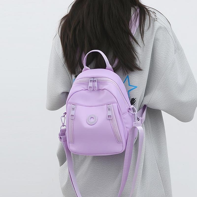 Einfarbiger Rucksack Große Kapazität Nylon Leichter Rucksack