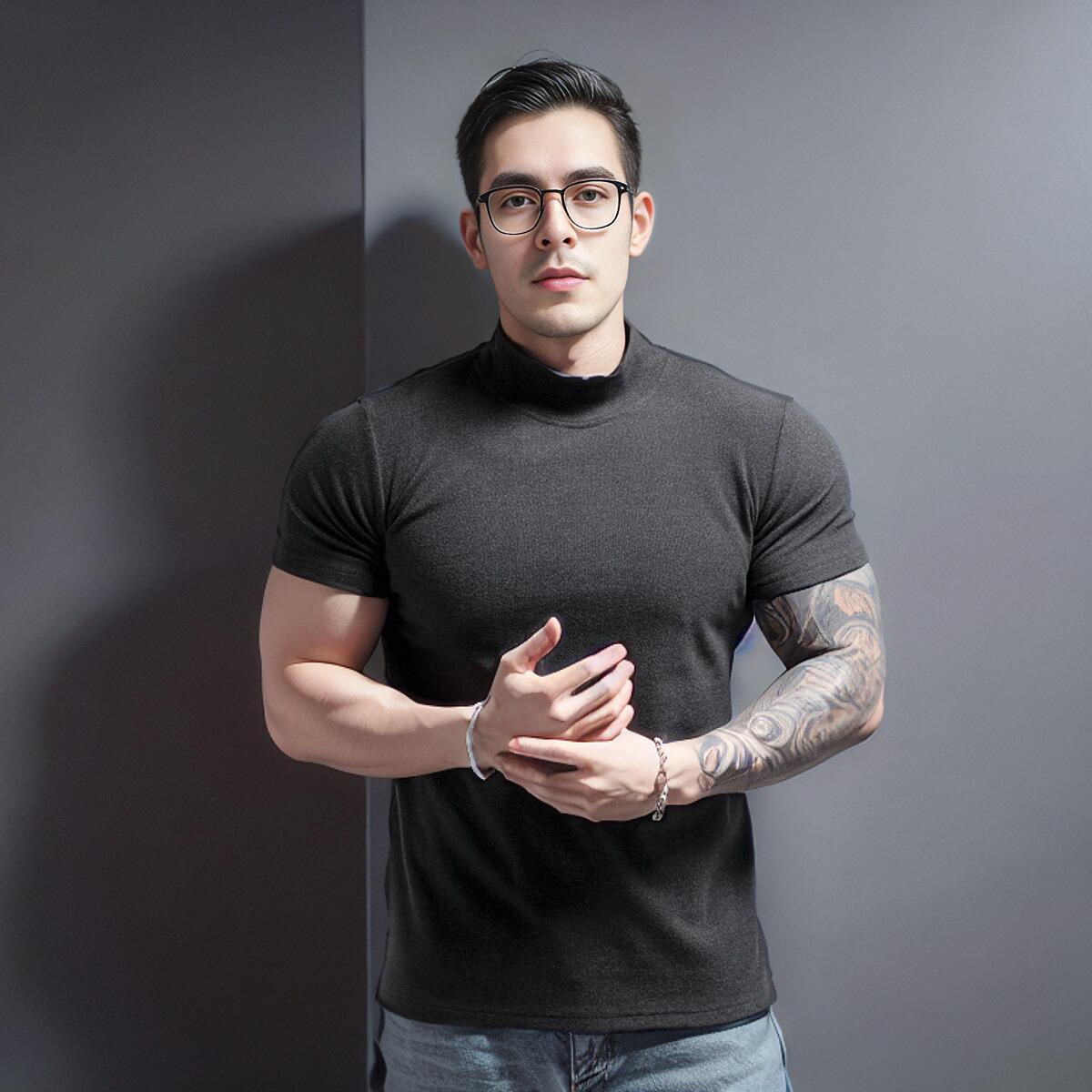 

Hot-Selling Men s Fitness T-Shirt - 280g German Fleece, Round Neck, Elastic Cuffs, Short Sleeves for Outdoor Sports. XXXL