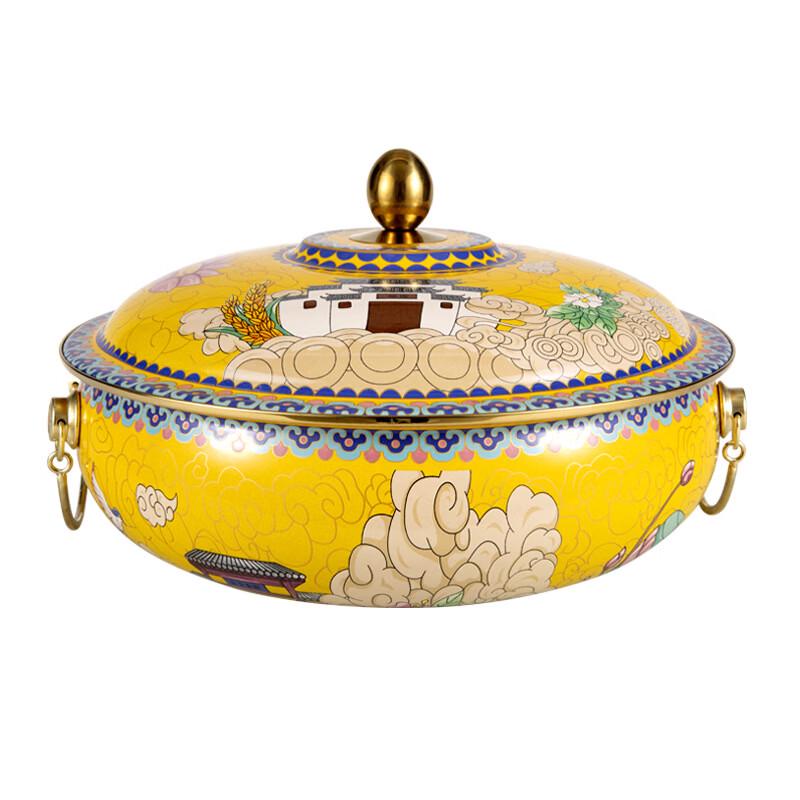 ZISIZ Cloisonné Copper Induction Hot Pot
