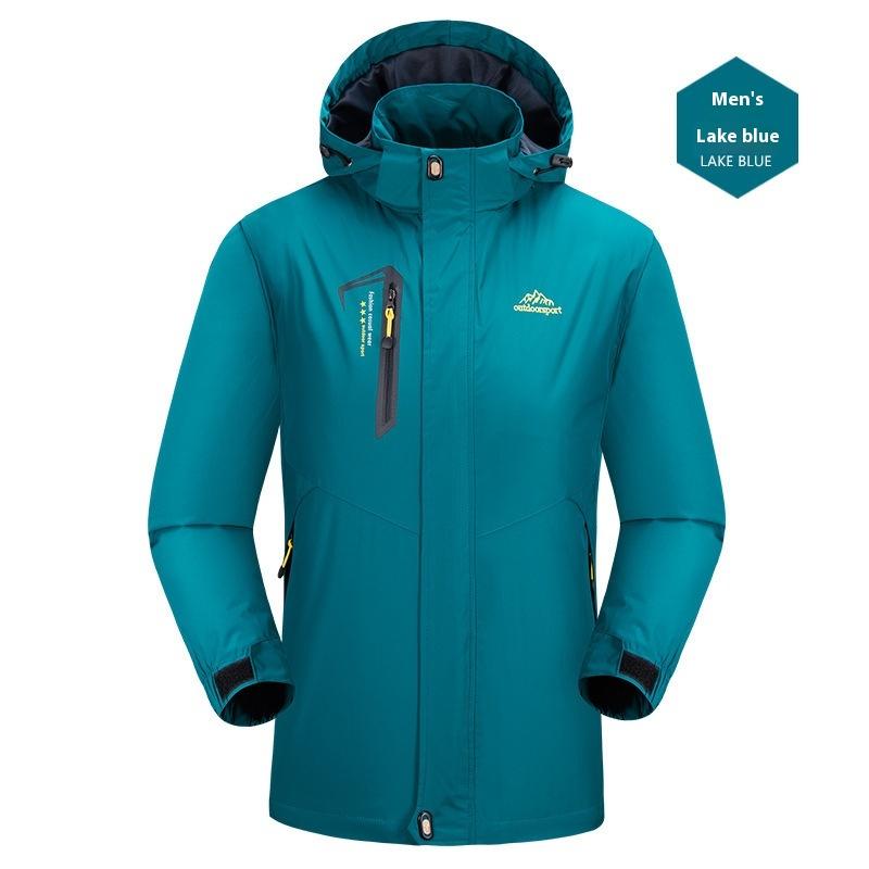 Cozy Up Outdoor Jacket for Men Hooded Windproof Water Resistant Rain Jacket Windbreaker 5 Pockets Jacket for Hiking,Fishing,Runing