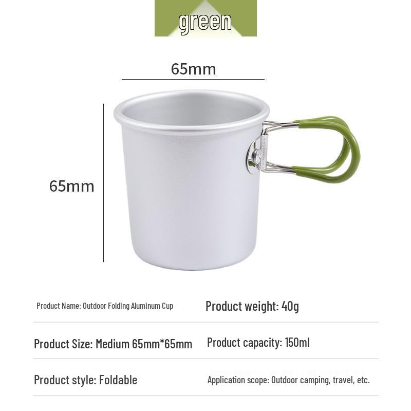 Tazza Pieghevole da Campeggio Portatile in Alluminio - Perfetta per Caffè, Tè e Soju nelle Avventure all'Aperto.
