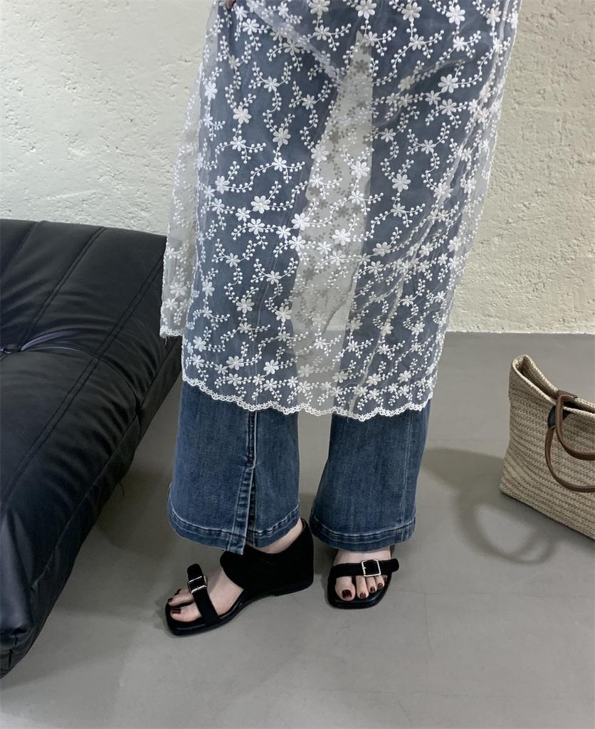 2025 Sommer Kuh Flip Square Head Gürtelschnalle Innenhöhe Erhöhung Tasche Absatz Sandalen 4cm Keilabsatz Retro Zehenfrei Römische Damenschuhe