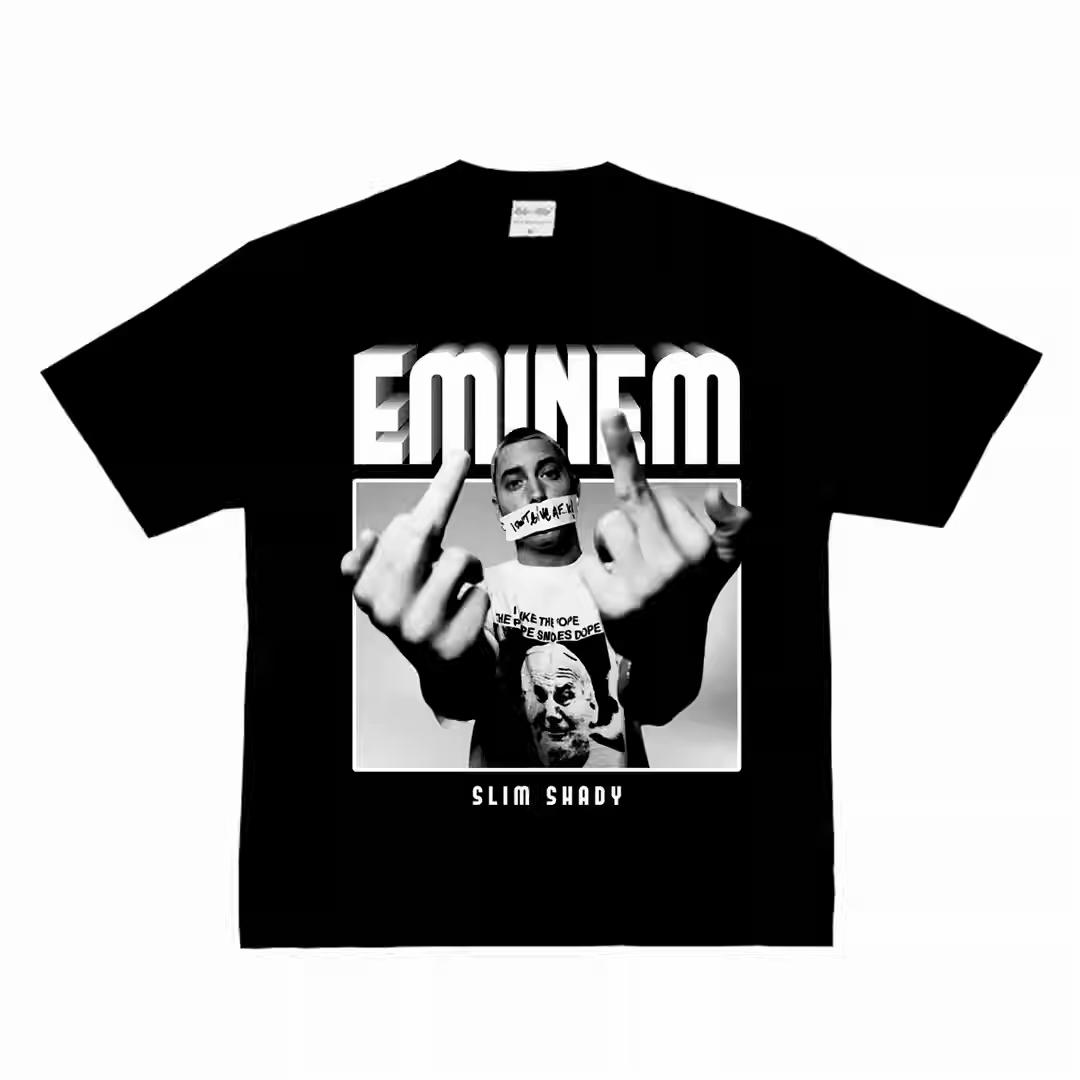 Eminem Slim Shady Graphic TShirt Cotton Rap Style Unisex Loose Crew Neck Streetwear Summer Casual Tees 2XL