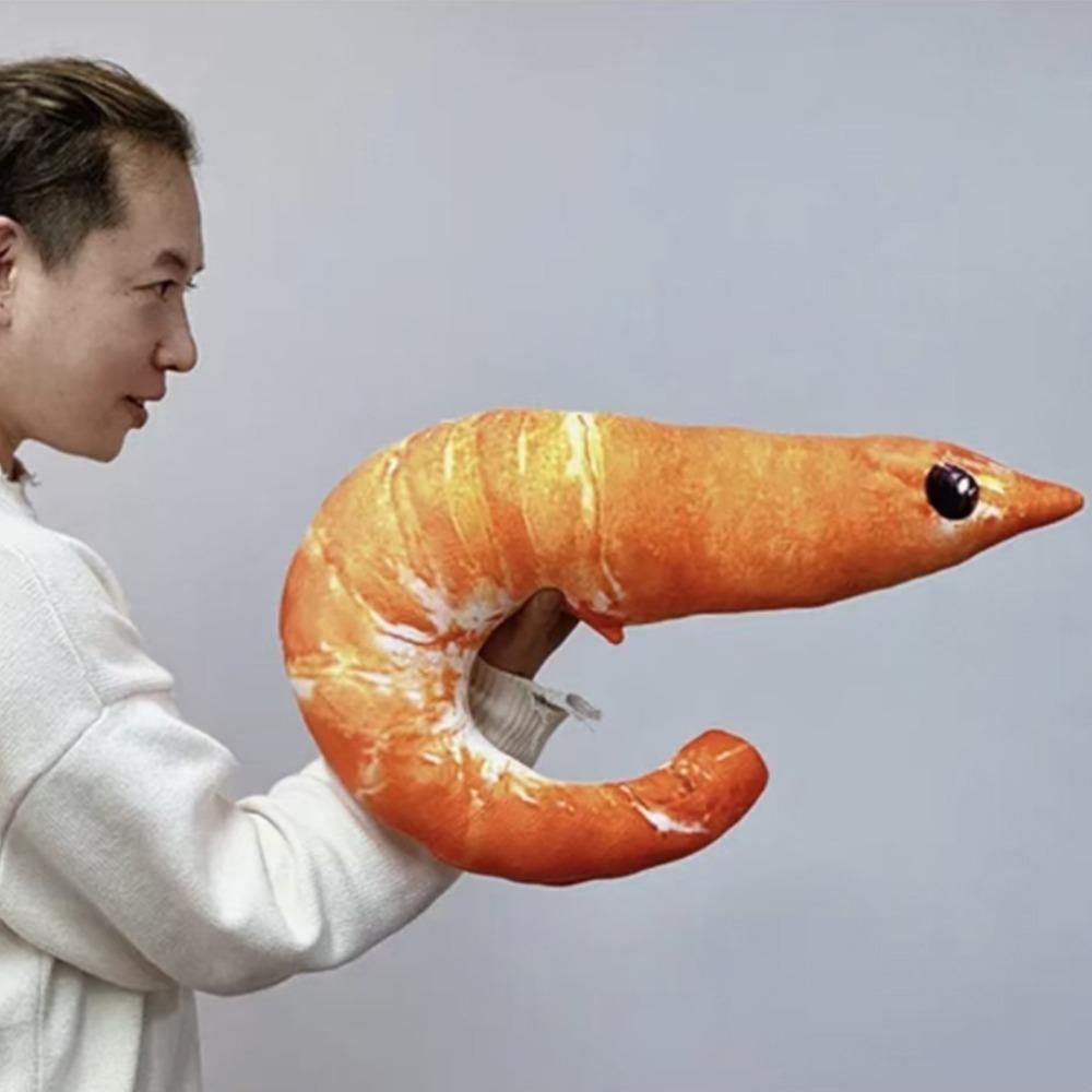 Plush Material Animal Body Pillow PP Cotton Filled Shrimp Plush Pillow Home Decor 50cm