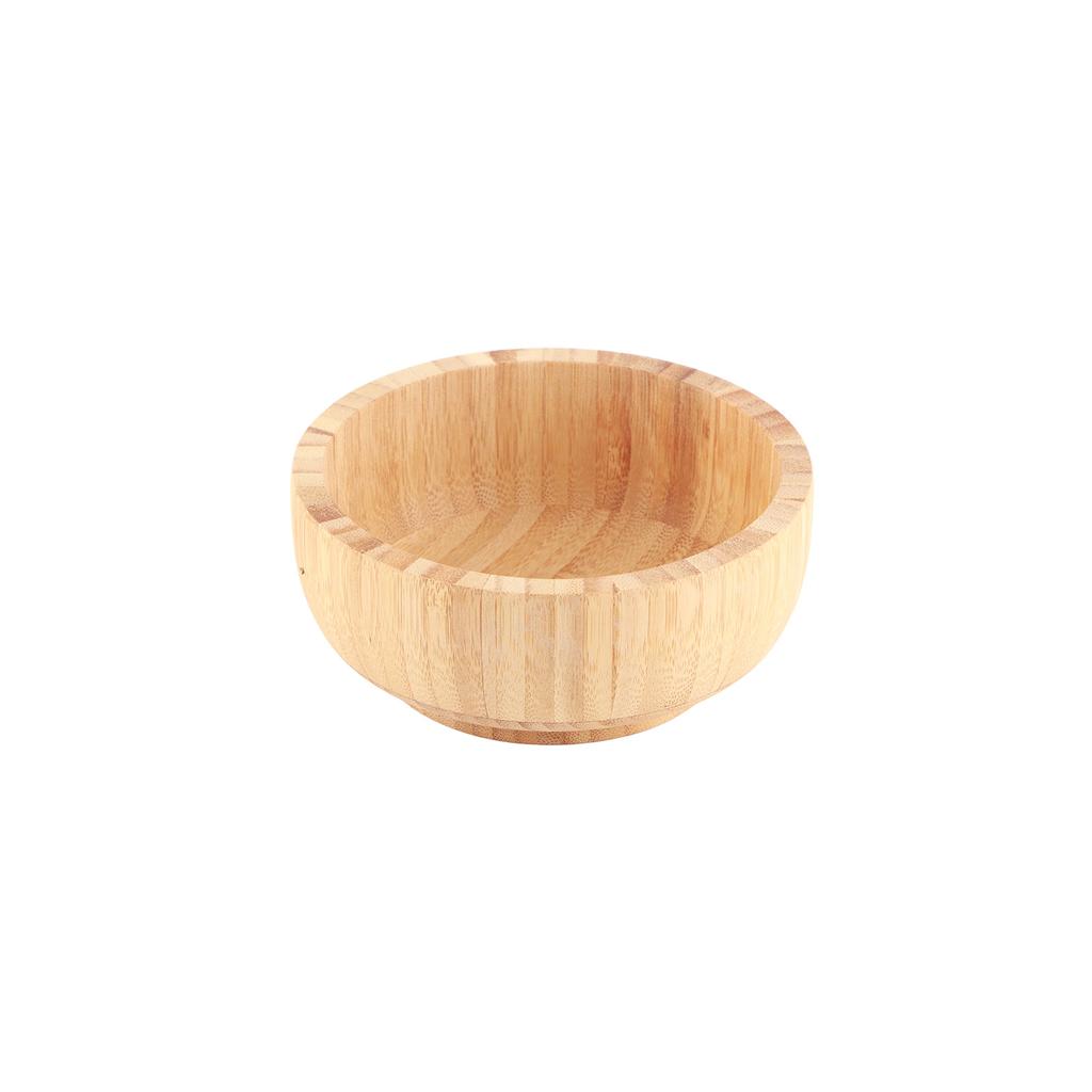 Bamboo Salad Bowl Round Serving Bowl Natural Wood Dishware for Fruit Snacks Appetizers