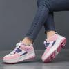 Women's Sneaker with 4 Wheels Racing Roller Skate Shoes Children's 2-in-1 Removable Roller Skating Shoes for Skating and Parkour