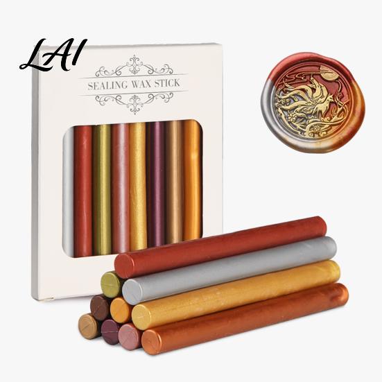 Holiday Card Making Wax 10PCS Sealing Sticks Fine Texture Seal Stamp Kit for Crafts Flexible Decorative Wax Envelope And Craft Decoration Envelopes
