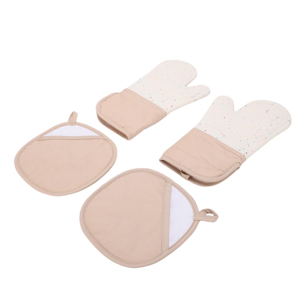 Oven Mitts Pot Holders Set 500 Degrees F Silicone Kitchen Oven Gloves Potholders Anti Slip Washable for Cooking Baking