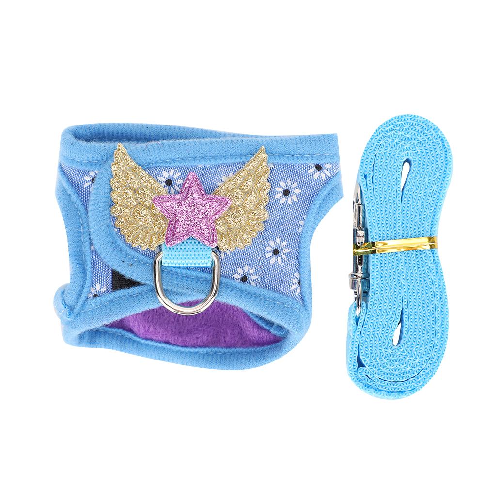 Adjustable Leash Harness Breathable Chest Strap Traction Vest for Rabbit Hamster Small Pet AnimalL