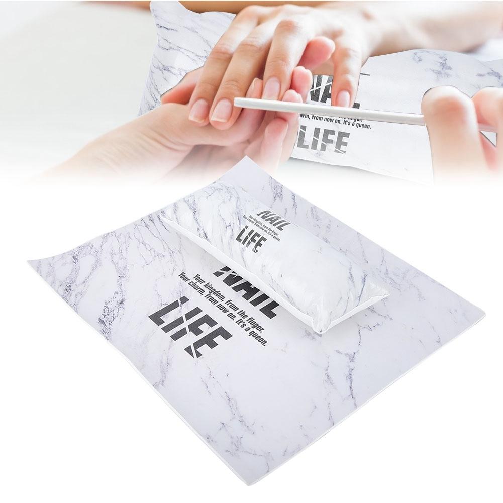 Nail Art Hand Set Hand Arm Rest Holder Cushion Washable Manicure Table Mat Marble