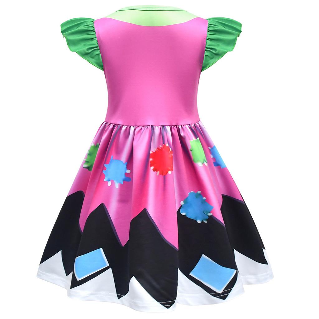 83023 Kids Girls Bobi Time Lily Lovebraids Print Ruffle Short Sleeves A Line Dress