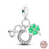 Charms Plata De Ley 925 copper Original Devil's Eye Perfume Bottle Bow Silicone Spacer Beads Women Bracelet DIY Zircon Pendants