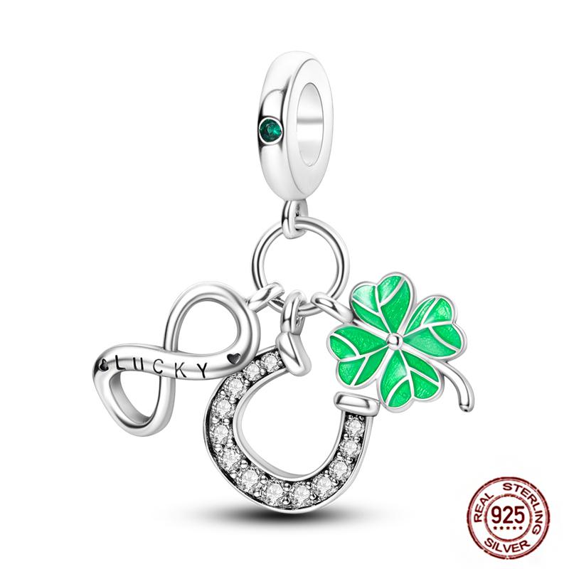 Charms Plata De Ley 925 copper Original Devil's Eye Perfume Bottle Bow Silicone Spacer Beads Women Bracelet DIY Zircon Pendants