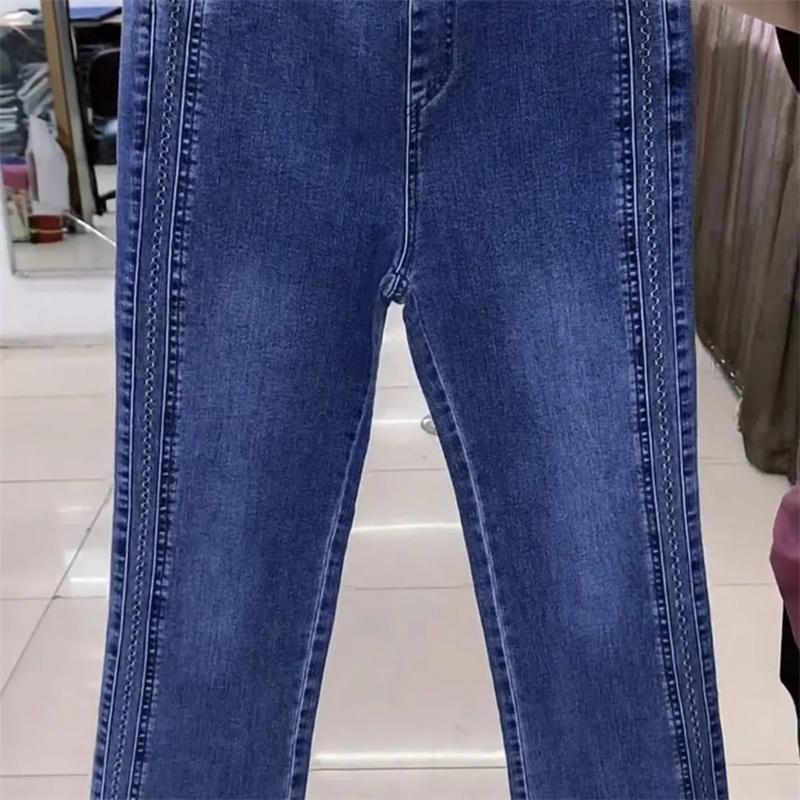 Autumn Korean Jeans Women's Elastic High Waist Jeans Fashion Wild  Women Stretch Pants Wome Denim Pants Lady Trousers