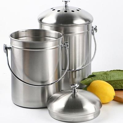 Kapaklı Mutfak Atık Kovası Atıkları Doğal Gübreye Dönüştürün Koku Giderimi İçin Paslanmaz Çelik Aktif Karbon Filtre İç Mekan Çöp Bertarafı Ev