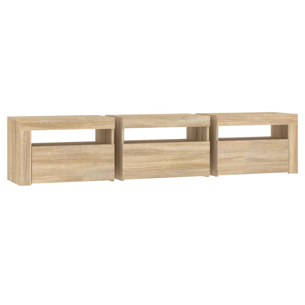 Vidaxl Szafka Pod Tv Z Oświetleniem Led, Dąb Sonoma, 180X35X40 Cm
