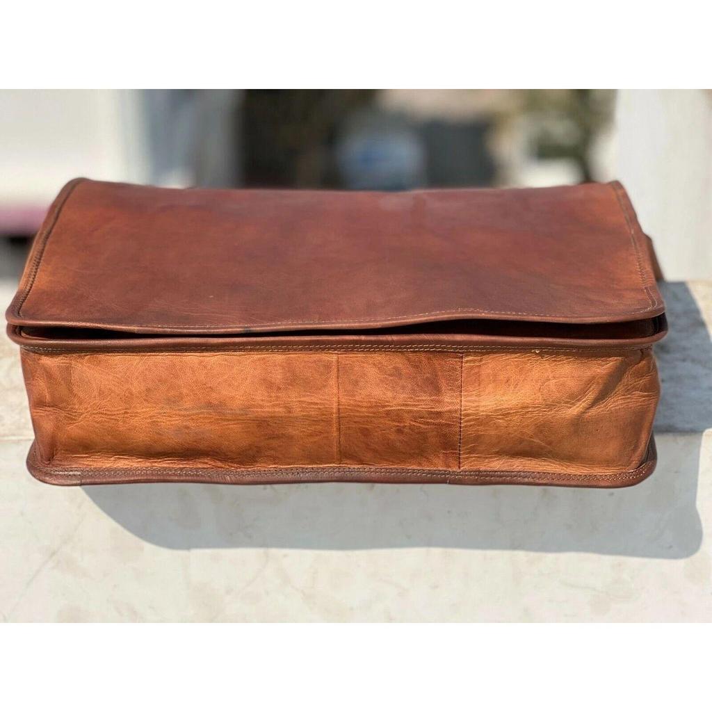 Bag Leather Genuine Men's Vintage Travel Shoulder Laptop Men Brown Messenger New