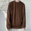 Pleated Long-sleeved T-shirt Men's Temperament Ins Trend Drape Loose Casual Round Neck Early Spring Top