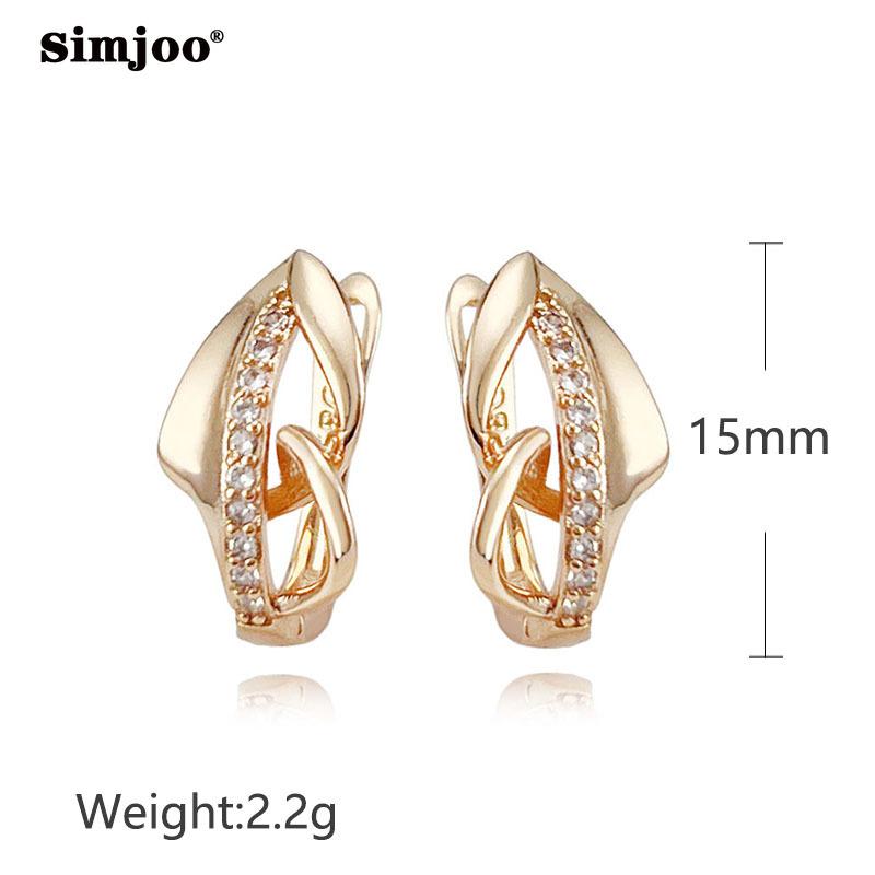 SIMJOO Temperamentní náušnice Růžové zlato Zirkon Geometrické náušnice