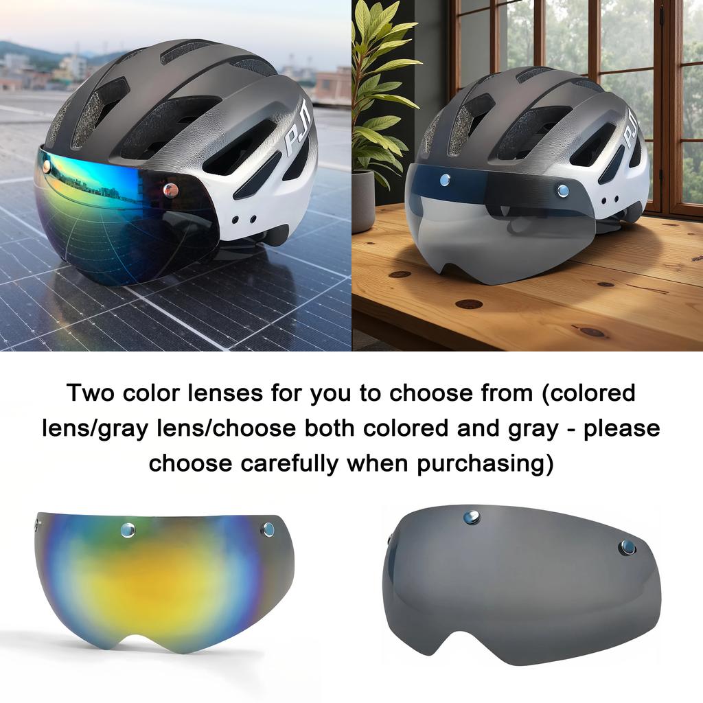 Kask Rowerowy Pjt Z Goglami Przeciwsłonecznymi Męski Daszek Przeciwsłoneczny Kask Rowerowy Okulary Przeciwsłoneczne Kask Rowerowy Szosowy Mtb Kask Rowerowy Sportowy Z Goglami E-Bike