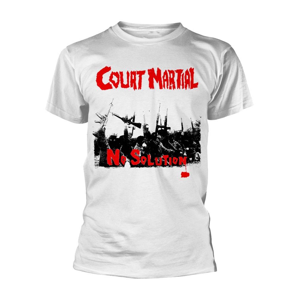 Men s Court Martial No Solution (white) T-shirt Medium White L
