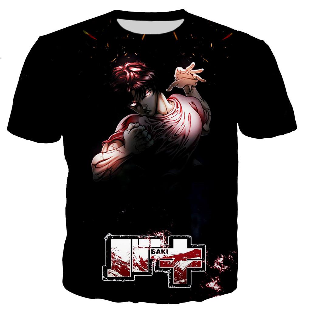 

Футболка Fighting Anime Baki Hanma, мужские/женские футболки с 3D принтом, повседневная футболка в стиле Харадзюку, модный стиль, уличная одежда, топы с короткими рукавами M